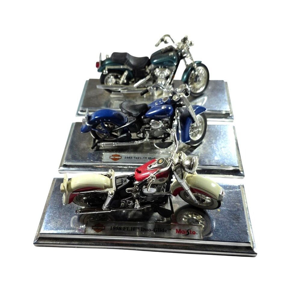 Lot of 3 Harley-Davidson 1:18 Scale Diecast Models By Maisto plastic